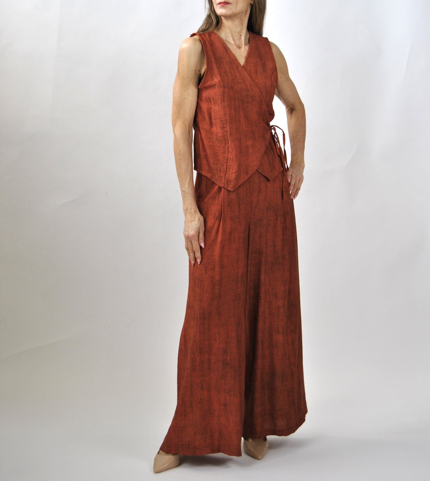 completo pantalone e top ad incrocio