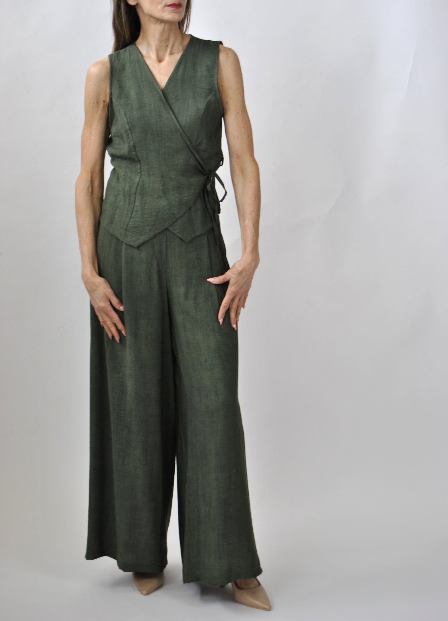 completo pantalone e top ad incrocio