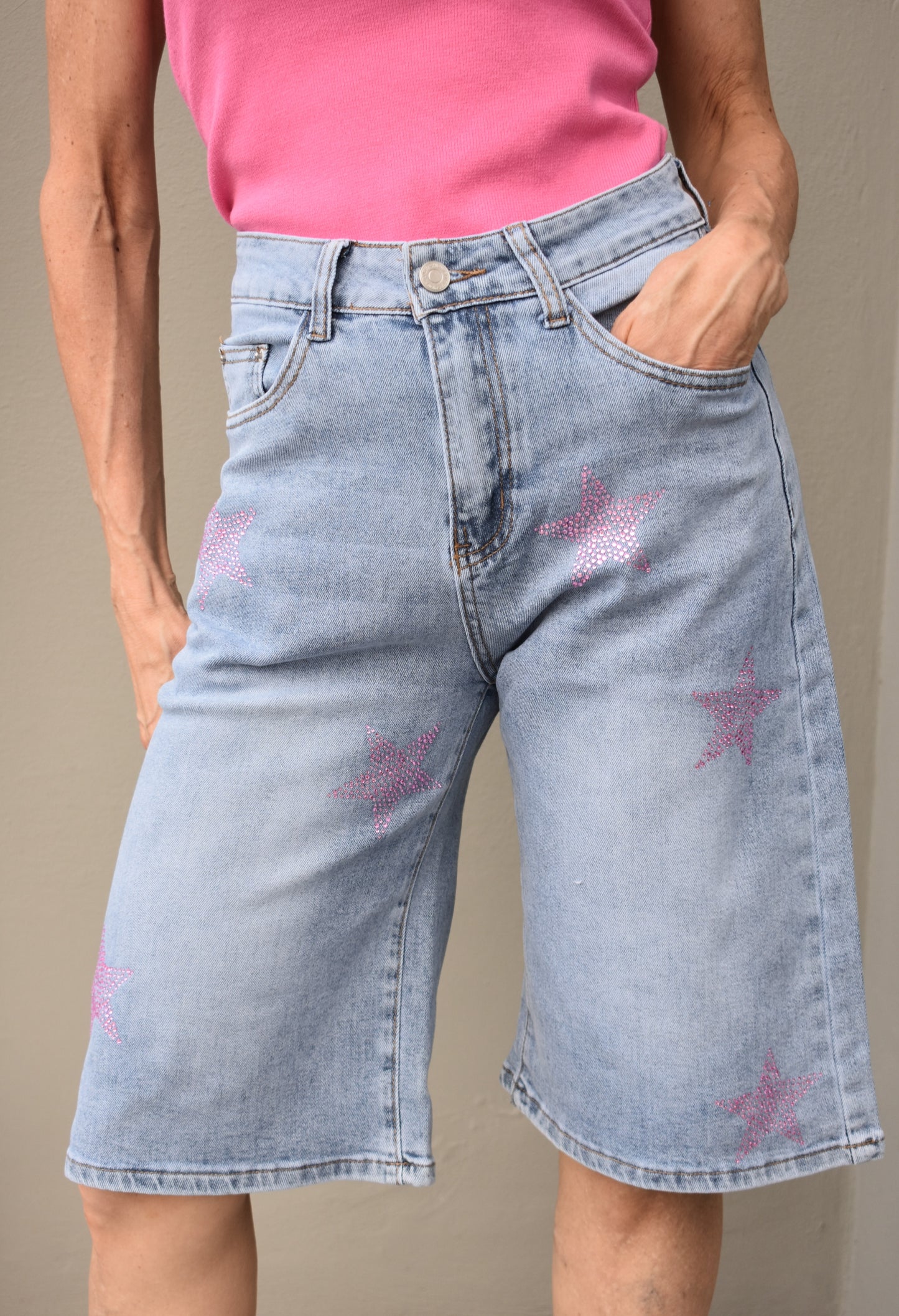 bermuda stelle strass rosa