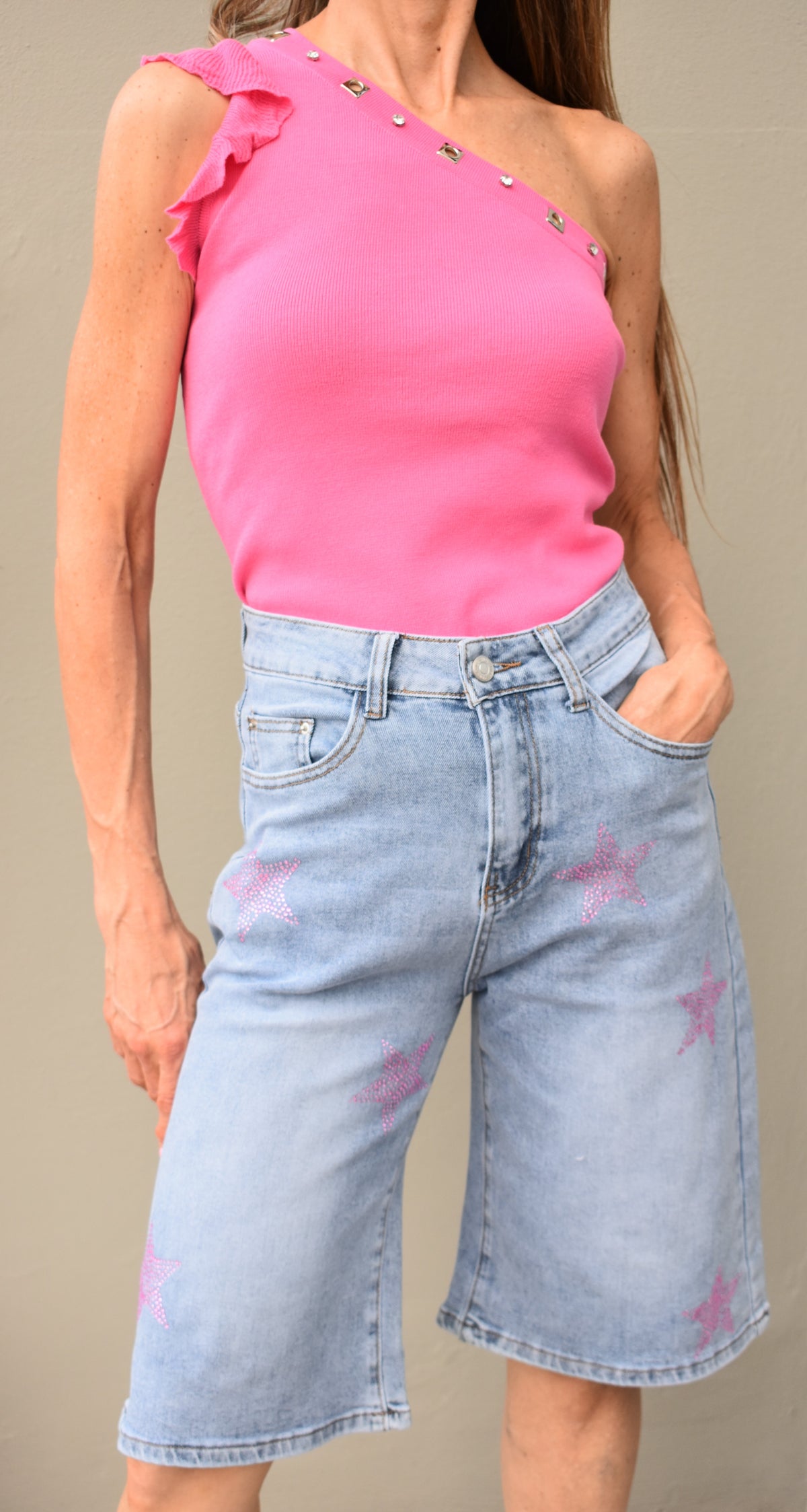 bermuda stelle strass rosa