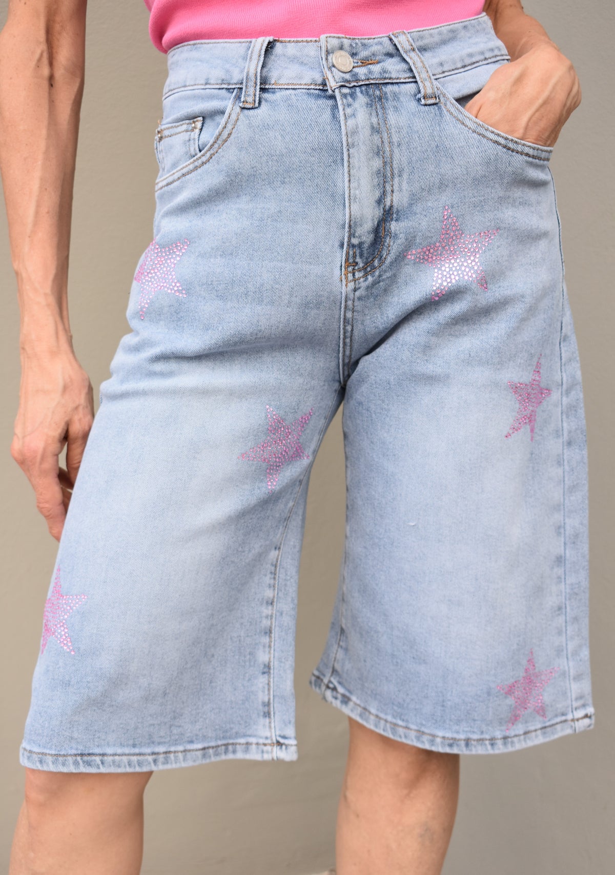 bermuda stelle strass rosa